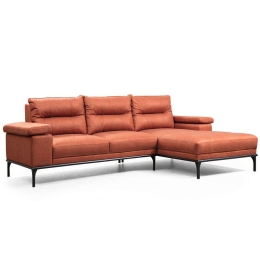 Καναπές Γωνιακός (Δεξιά Γωνία) Hollywood 859FTN2029 309x188x89cm Orange