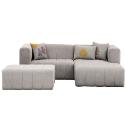 Καναπές Γωνιακός (Δεξιά Γωνία) Beyza Mini 825BLC2895 238x160x73cm Light Grey