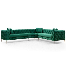 Καναπές Γωνιακός (Δεξιά Γωνία) Como 569HLN1314 310x270x70cm Green