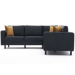 Καναπές Γωνιακός Kale Velvet 825BLC2708 258x258x83cm Anthracite