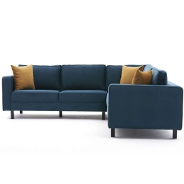Καναπές Γωνιακός Kale Velvet 825BLC2710 258x258x83cm Blue
