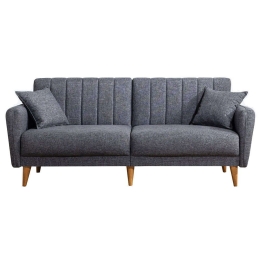 Καναπές - Κρεβάτι Τριθέσιος Aqua 867UNQ1315 210x82x85cm Dark Grey