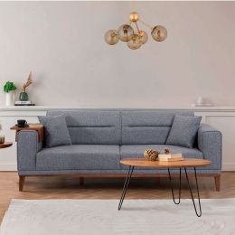 Καναπές - Κρεβάτι Τριθέσιος Liones 867UNQ1366 223x94x82cm Dark Grey