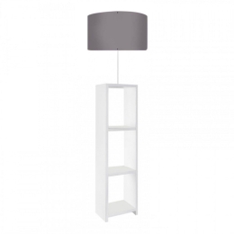 Φωτιστικό Δαπέδου Launo 208903 38x38x150cm White-Grey Megapap Mdf,Ύφασμα,Pvc