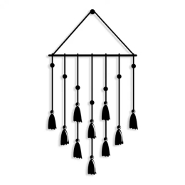 Διακοσμητικό Τοίχου Tassel 214240 32,6x3x60cm Black Megapap Μέταλλο