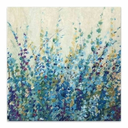 Πίνακας Σε Καμβά Wildflowers 127919 Ψηφιακής Εκτύπωσης 100x100x3cm Multi Megapap Τετράγωνοι Καμβάς