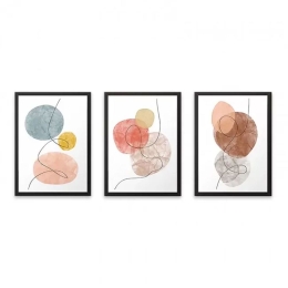 Κάδρα Circles 127908 (Σετ 3τμχ) 35x45x2cm Multi Megapap Κάθετοι Πολυπροπυλένιο