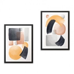 Κάδρα Shapes 127905 (Σετ 2τμχ) 35x45x2cm Multi Megapap Κάθετοι Πολυπροπυλένιο