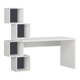 Γραφείο Εργασίας Balance Με Βιβλιοθήκη 214059 153,5x60x143cm White