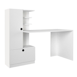 Γραφείο Εργασίας Domingo Με Βιβλιοθήκη 216017 149,5x60x120cm White