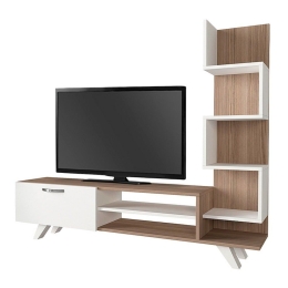 Έπιπλο Tηλεόρασης Ceren 212805 149,5x31x131,6cm White - Cordoba Μελαμίνη