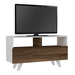 Έπιπλο Tηλεόρασης Novela 212819 90x29,5x50cm White - Walnut Μελαμίνη