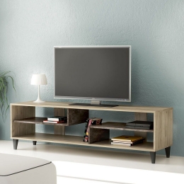 Έπιπλο Tηλεόρασης Anders 206439 150x40x46cm Grey Oak - Dark Atelier Μελαμίνη
