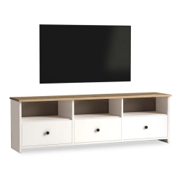 Έπιπλο Tηλεόρασης Sole 117720 150x32x47cm White - Oak Μελαμίνη