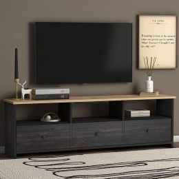 Έπιπλο Tηλεόρασης Sole 150x32x47cm Industrial Grey - Oak Μελαμίνη