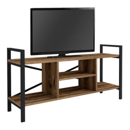 Έπιπλο Tηλεόρασης Santana 212581 120x35x61cm Black - Walnut Μελαμίνη,Μέταλλο