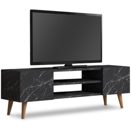 Έπιπλο Τηλεόρασης Etna 0221438 120x30x40cm Marble Effect Black