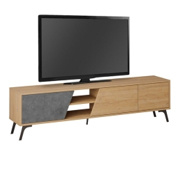 Έπιπλο Tηλεόρασης Fiona 214133 180x35,6x48cm Oak - Retro Grey Μελαμίνη