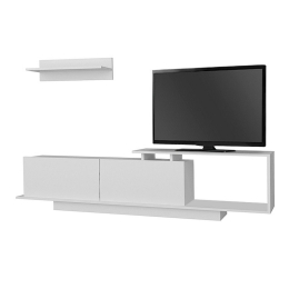 Έπιπλο Tηλεόρασης Novara 212806 Με Ράφι 180x29,6x45cm White Μελαμίνη
