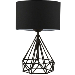 Φωτιστικό Επιτραπέζιο Christopher 0123755 24x15x41cm 1xE27 60W Black Megapap Μέταλλο,Ύφασμα