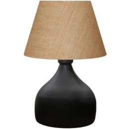 Φωτιστικό Επιτραπέζιο Hubert 0123715 22x14x32cm 1xE27 15W Brown-Black Megapap Μέταλλο,Ύφασμα