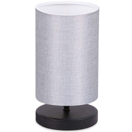 Φωτιστικό Επιτραπέζιο Huls 0123721 15x24x30cm 1xE14 7W Grey-Black Megapap Ύφασμα,Ξύλο,Μέταλλο