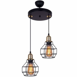 Φωτιστικό Οροφής Kiko 0207359 25x25x65cm 2xE27 60W Black-Gold Megapap Μέταλλο