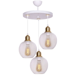 Φωτιστικό Οροφής Amos 0207380 30x30x65cm 3xE27 60W White-Gold Megapap Μέταλλο