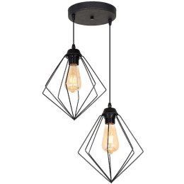 Φωτιστικό Οροφής Nura 0124532 40x40x70cm 2xE27 60W Black Megapap Μέταλλο