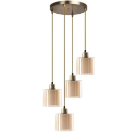 Φωτιστικό Οροφής Oriana 0124879 30x30x70cm 4xE27 60W Gold Megapap Μέταλλο,Γυαλί