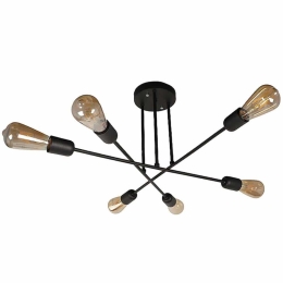 Φωτιστικό Οροφής Uriela 0189418 64x64x29cm 6xE27 60W Black Megapap Μέταλλο