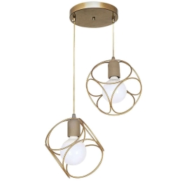 Φωτιστικό Οροφής Lusita 0124524 35x35x70cm 2xE27 60W Gold Megapap Μέταλλο