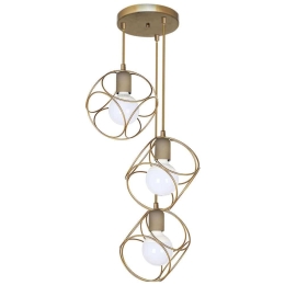 Φωτιστικό Οροφής Lusita 0124525 35x35x90cm 3xE27 60W Gold Megapap Μέταλλο
