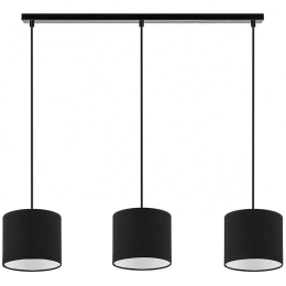 Φωτιστικό Οροφής - Ράγα Morris 0207397 55x15x70cm 3xE27 60W Black Megapap Μέταλλο,Ύφασμα