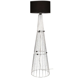 Φωτιστικό Δαπέδου Filip 0216773 34x34x123cm 1xE27 60W Black-Silver Megapap Μέταλλο,Ύφασμα