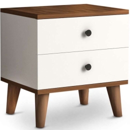 Κομοδίνο Luce 0117771 45x35x47cm White-Walnut
