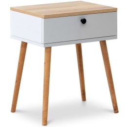 Κομοδίνο Pauline 0127257 45x35x61cm White-Natural