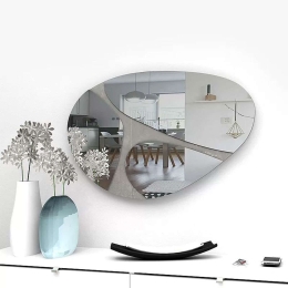 Καθρέπτης Τοίχου Leon 0123169 73x49x2,2cm Grey Megapap Μελαμίνη
