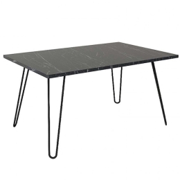 Τραπεζάκι Σαλονιού Deren Marble 0215974 90x60x46,8cm Black