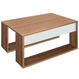 Τραπεζάκι Σαλονιού Gorder 0215981 80x60x35cm Walnut-White