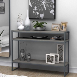 Κονσόλα New Smart 0192552 120x33x90cm Grey Μελαμίνη,Μέταλλο
