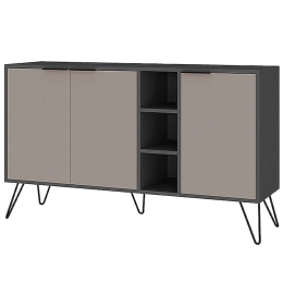 Μπουφές Clara 0213950 142x35,6x83cm Anthracite-Moca Μελαμίνη,Μέταλλο