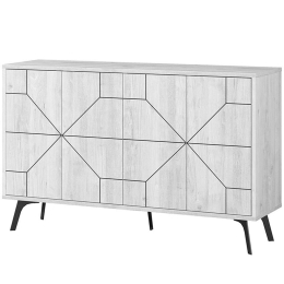 Μπουφές Dune 0207515 123x35x77,4cm White Μελαμίνη,Μέταλλο