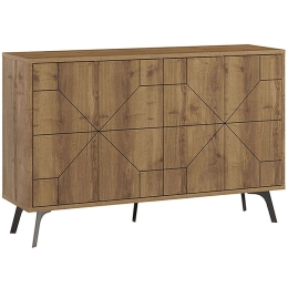 Μπουφές Dune 0213957 123x35x77,4cm Light Brown Μελαμίνη,Μέταλλο