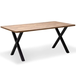 Τραπέζι Jeremy 0212172 140x80x75cm Natural-Black Mdf,Μέταλλο