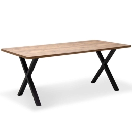 Τραπέζι Jeremy 0212174 160x80x75cm Natural-Black Mdf,Μέταλλο