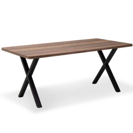 Τραπέζι Jeremy 0212175 160x80x75cm Walnut-Black Mdf,Μέταλλο