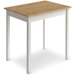 Τραπέζι Mini 0117682 59x78x75cm Oak-White Μελαμίνη,Μέταλλο