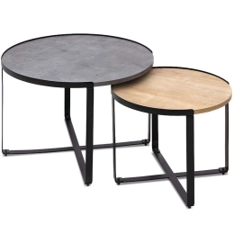 Ζιγκόν Davis (Σετ 2Τμχ) 0128609 70x69x46/50x49x41cm Anthracite-Sonoma