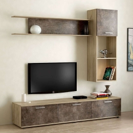 Σύνθεση Τηλεόρασης Trixie 0206446 180x40x175cm Oak-Grey